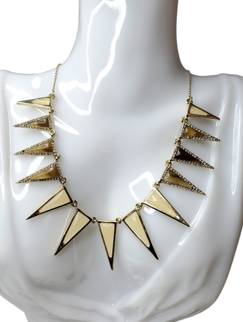 Vtg. House Of Horlow Triangle Spike Bib Necklace